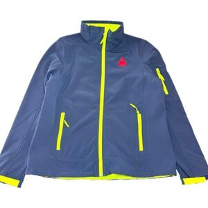 Ironman Triathlon Jacket Womens Large Zorrell Softshell Full Zip Waterproof Blue